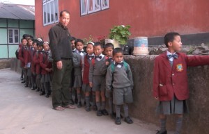 Children ready to walk to school